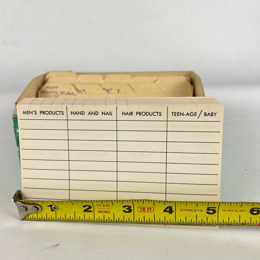 Vintage Customer‎ Product Card File Box Hair Nail Skin Care Makeup Fragrance - Picture 6 of 9